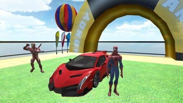 超级英雄巨型坡道游戏