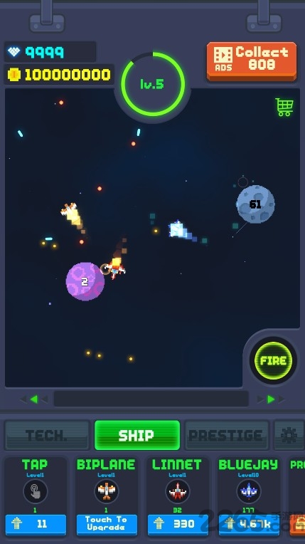 闲置太空战争无限金币版