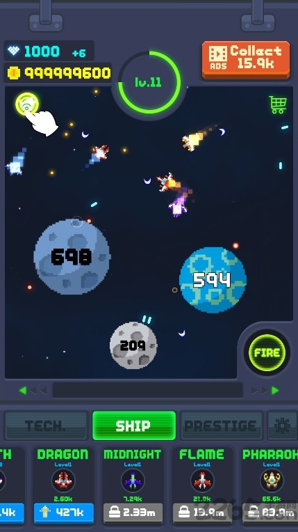 闲置太空战争无限金币版